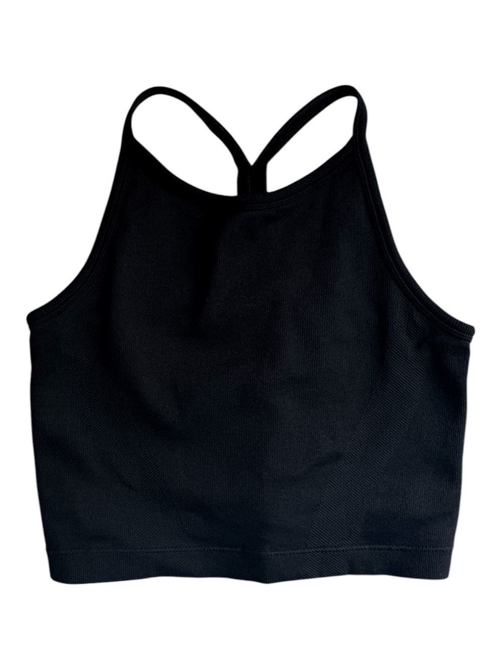all in motion Girls Black Ribbed Crop Tank Top Size XL/14